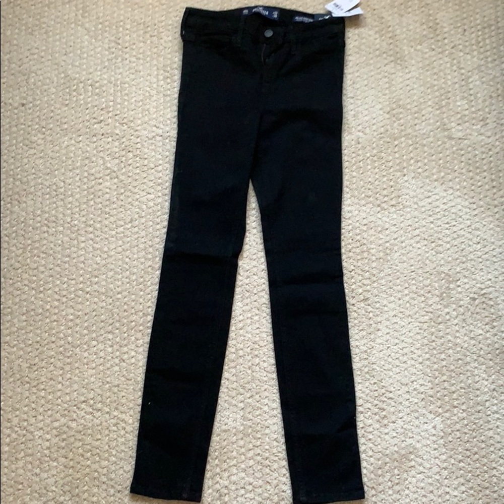 00s black mid rise super skinny jeans hollister